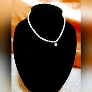 Elegant Petite Pearl Necklace with Shell Pendant